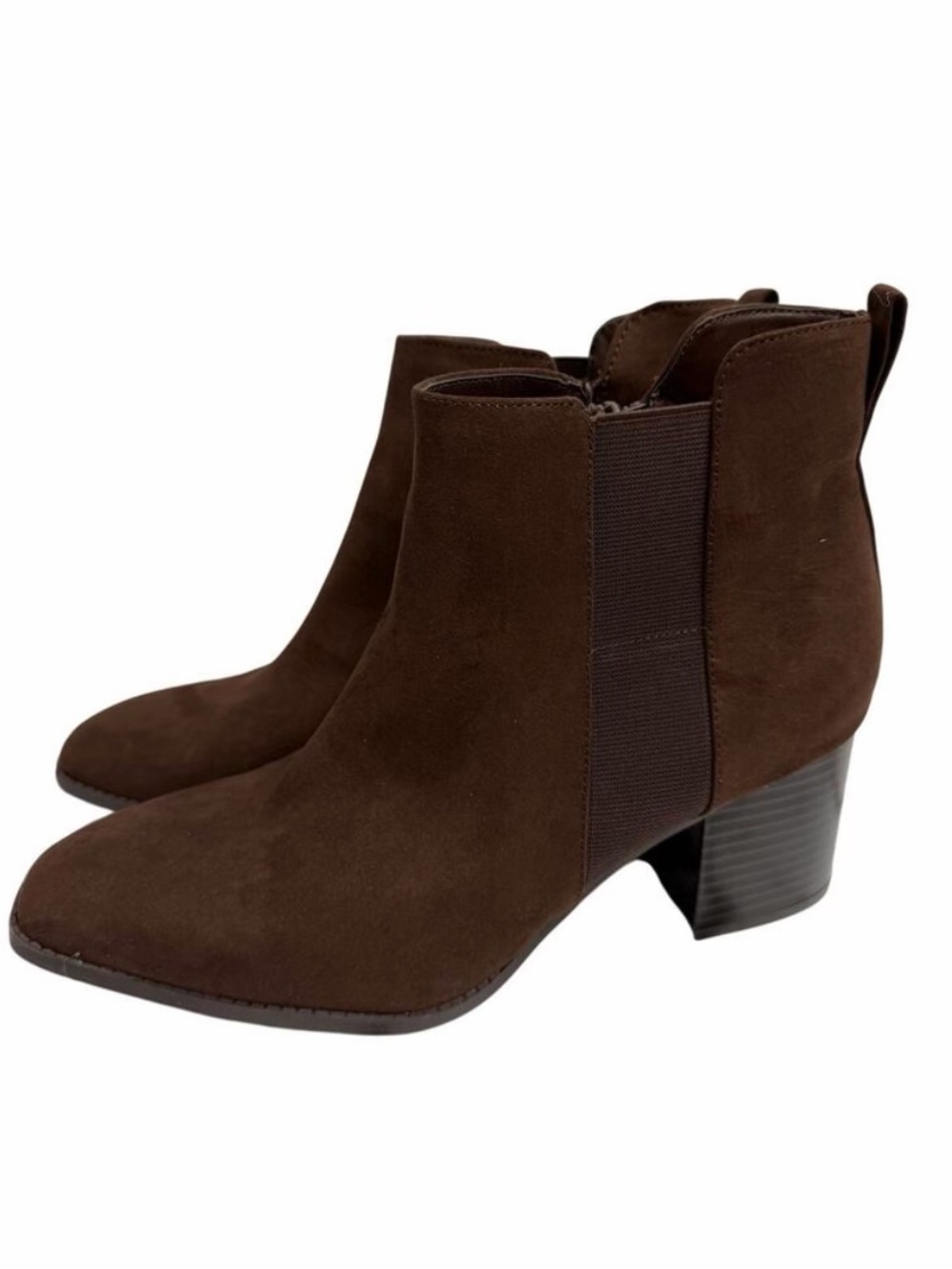 Style & Co. Dark Brown Suede Ankle Booties, Size 8
